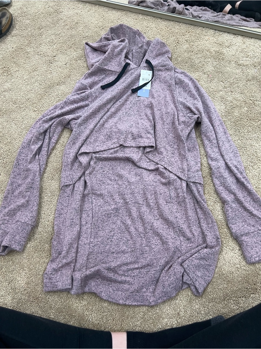 NWT Motherhood maternity nursing Heathered pink Hoodie sweatshirt top size large